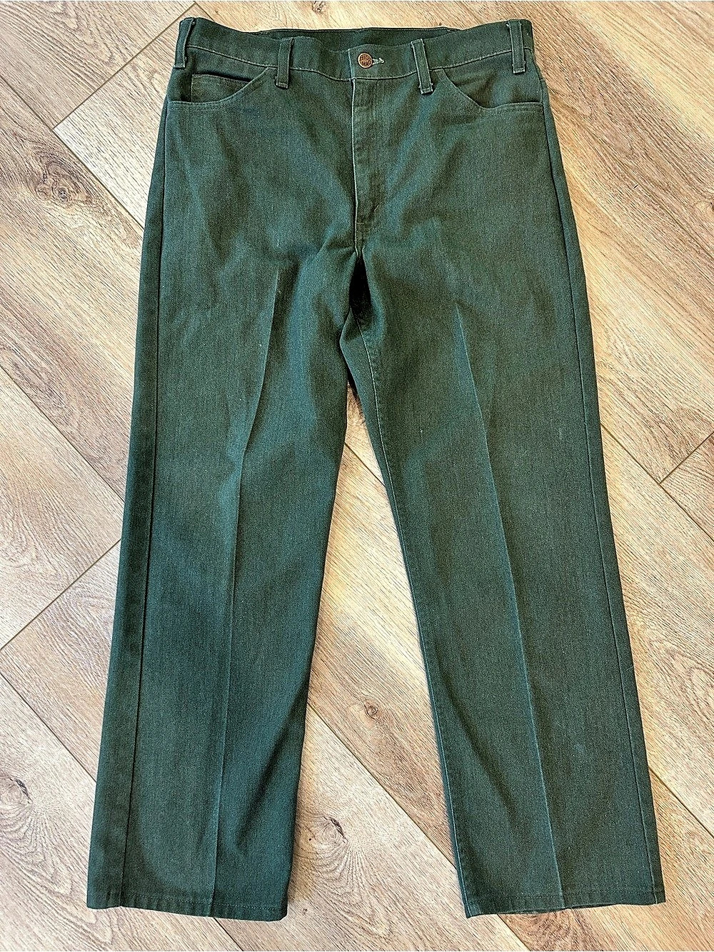 Vintage 70’s Pennys Big Mac Workwear Pants Green Work Pants Waist 34x30